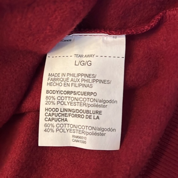 Under Armour Burgandy Hoodie Size Large Front Pockets Athleisure Cotton Blend - Picture 7 of 7